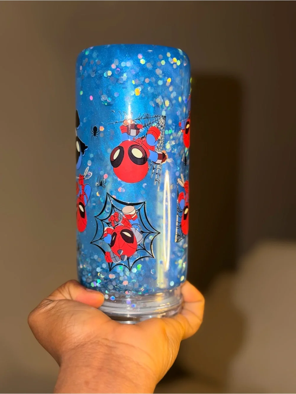 Pink Cherry Glitter Water Bottle - Unbranded